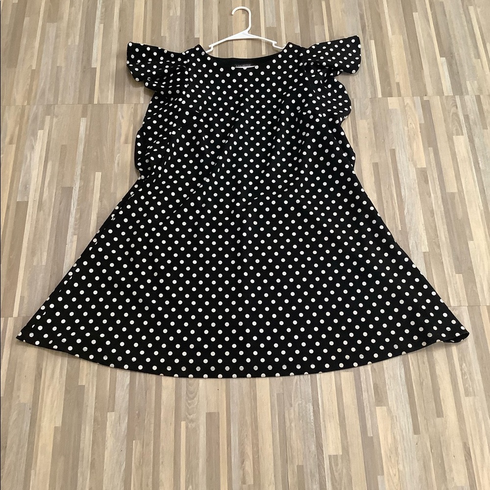 Lane Bryant Ruffle Sleeve Polka Dot Fit and Flare Dress 14/16